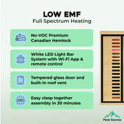 Peak Saunas Everest 2-Person Full Spectrum Infrared XL Medical-Grade Red Light - Fluent Trends