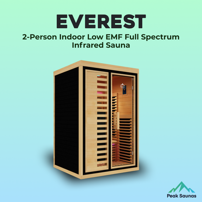 Peak Saunas Everest 2-Person Full Spectrum Infrared XL Medical-Grade Red Light Peak Wellness USA
