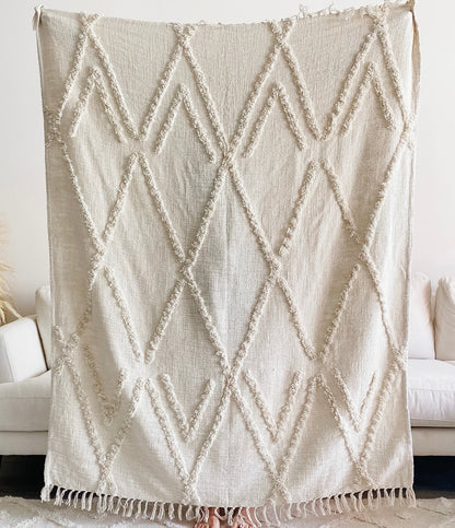 Maya Throw Blanket – Lightweight Neutral Everyday Throw Blanket