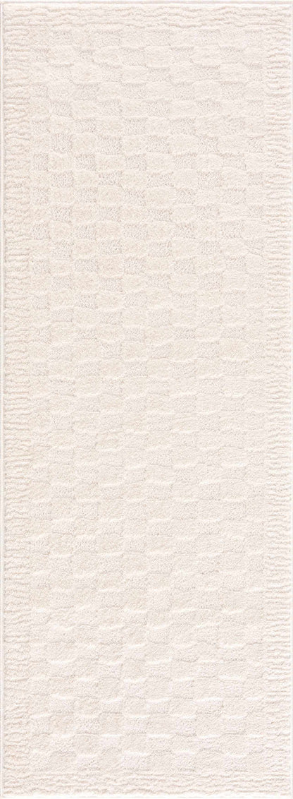 Leryn Ivory Checkered Area Rug