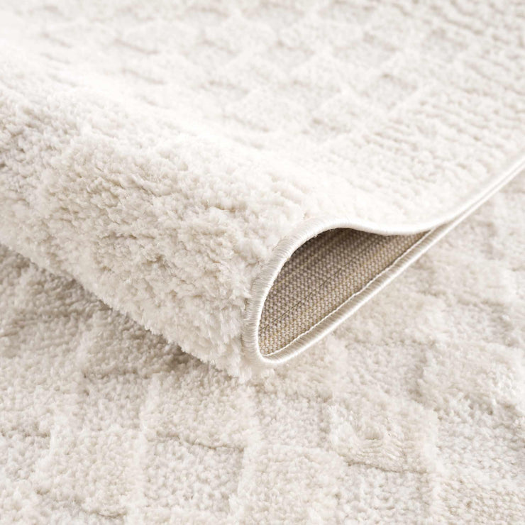 Leryn Ivory Checkered Area Rug - Fluent Trends Area Rugs