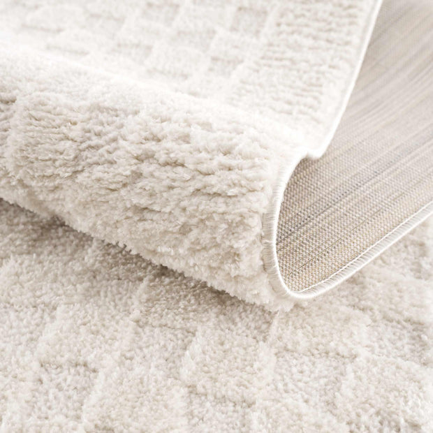 Leryn Ivory Checkered Area Rug - Fluent Trends Area Rugs