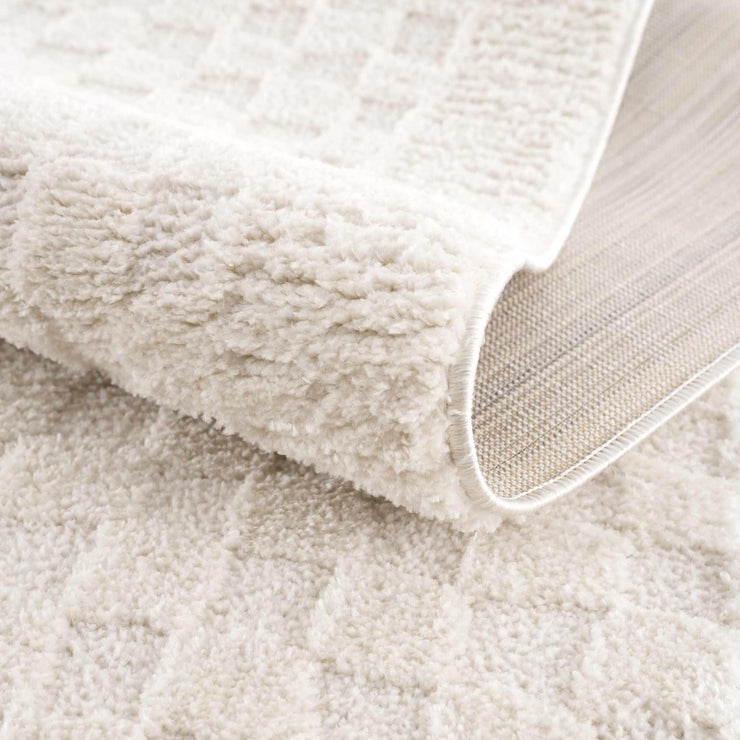 Leryn Ivory Checkered Area Rug - Fluent Trends Area Rugs