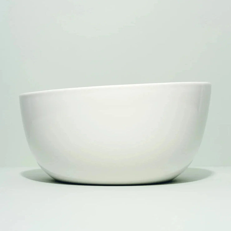 Fors Studio White Ceramic Deep Serving Bowl - Hand Glazed, Chip Resistant, Oven Safe - Fluent Trends