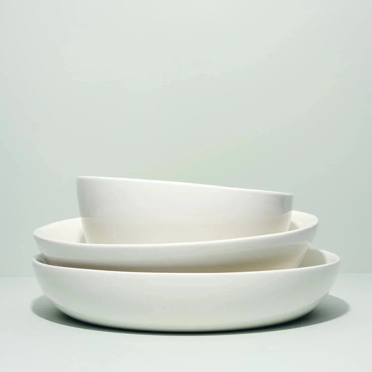 Shallow Serving Bowl - White - Fluent Trends