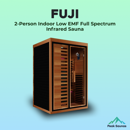 Peak Saunas Fuji 2-Person Full Spectrum Infrared Sauna with XL Medical-Grade Red Light Therapy & Smart WiFi App Control Peak Wellness USA