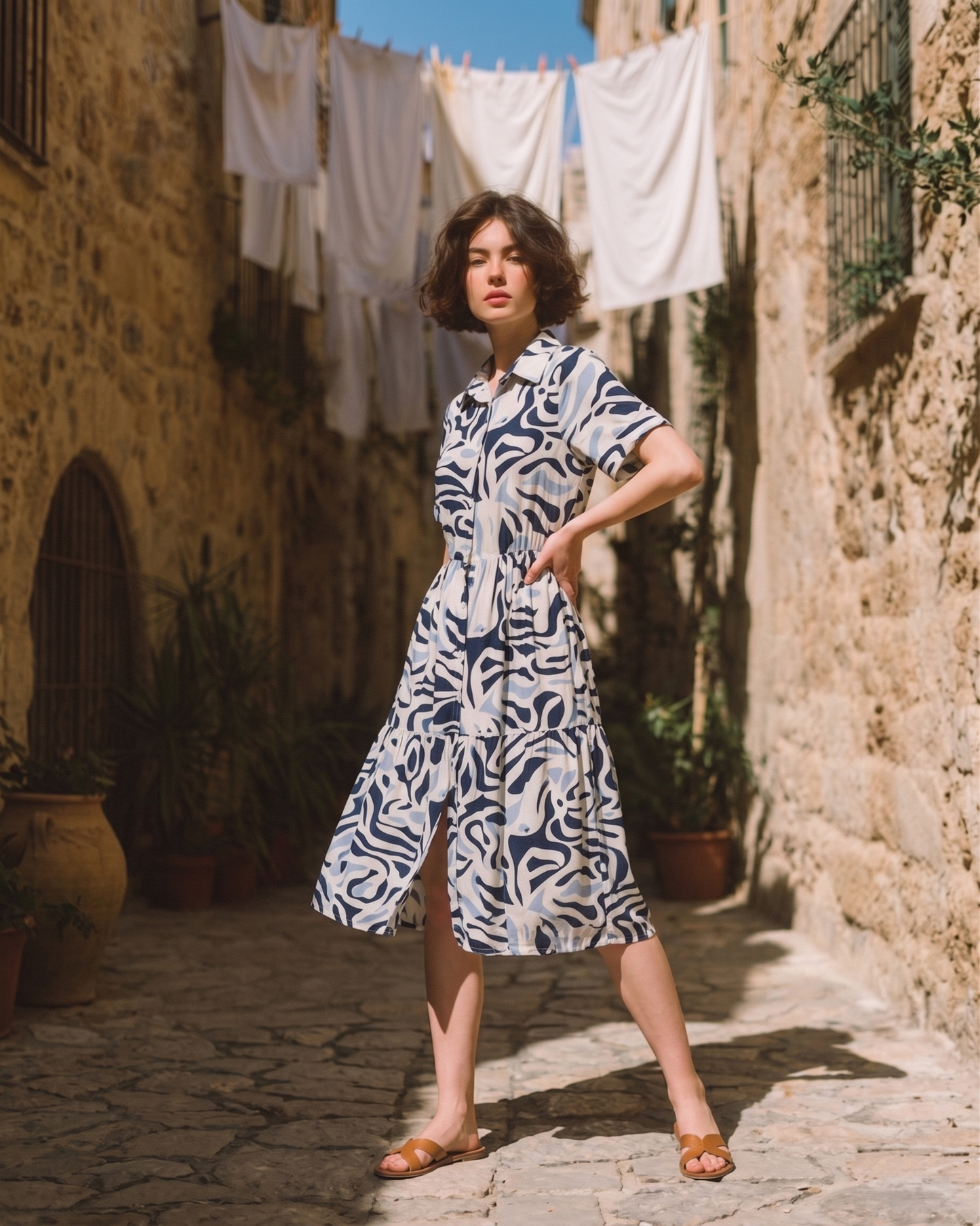 Rey Printed Dress — Multicolor Abstract