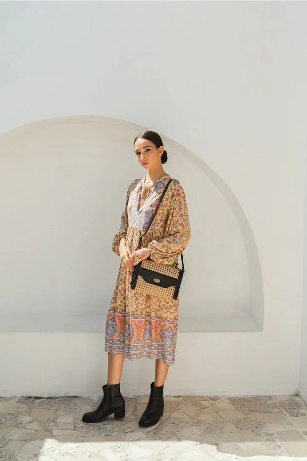 Gianna Midi dress in Yellow - Fluent Trends