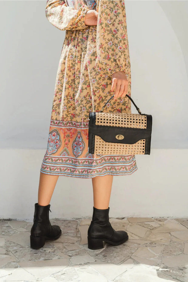 Gianna Midi dress in Yellow - Fluent Trends