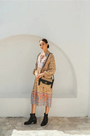 Gianna Midi dress in Yellow - Fluent Trends