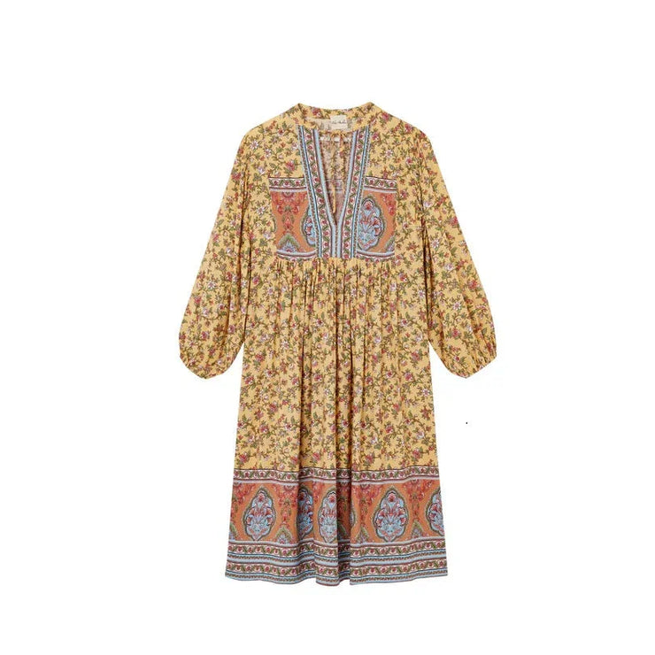 Gianna Midi dress in Yellow - Fluent Trends