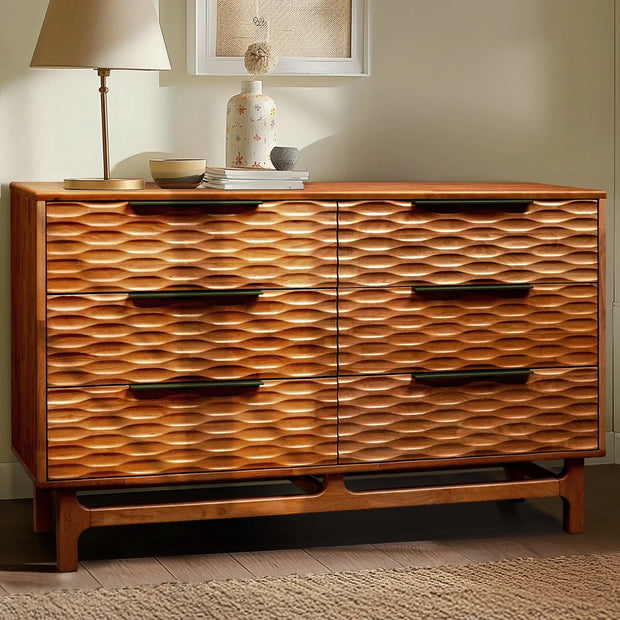 Acacia Elara Dresser with 6 Drawers - Fluent Trends