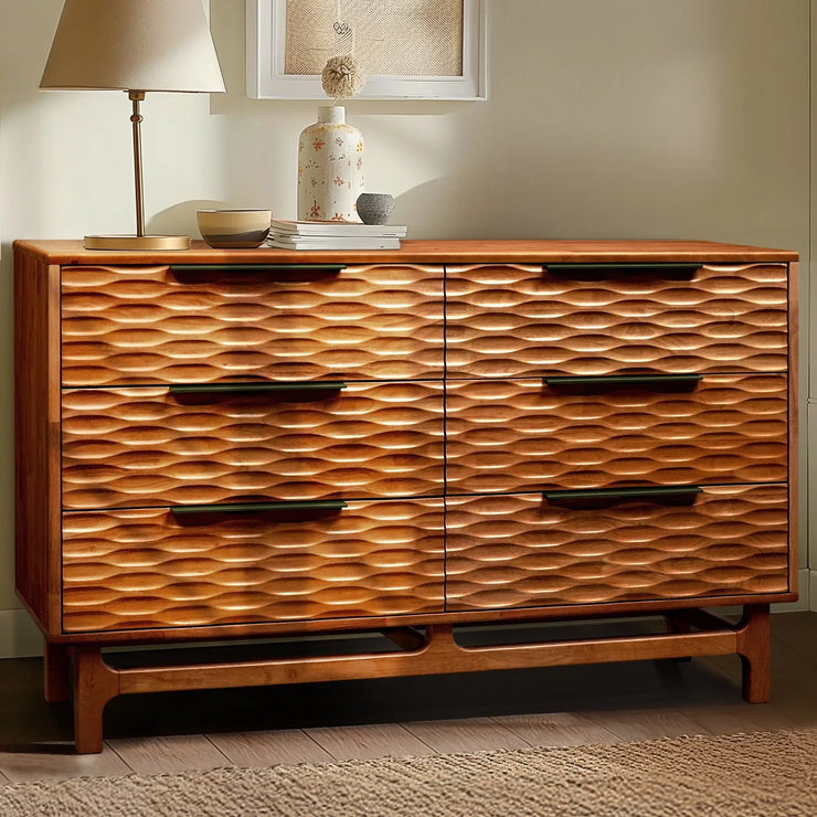 Acacia Elara Dresser with 6 Drawers - Fluent Trends