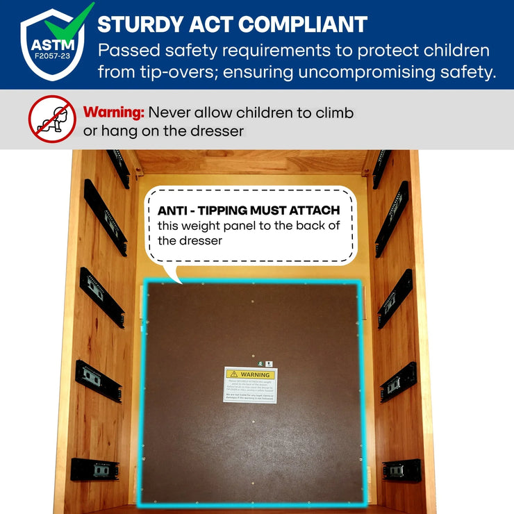 Acacia Harmony Dresser with 5 Drawers - Fluent Trends