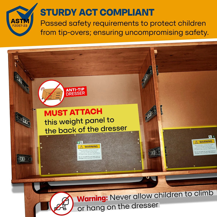 Acacia Elara Dresser with 6 Drawers - Fluent Trends