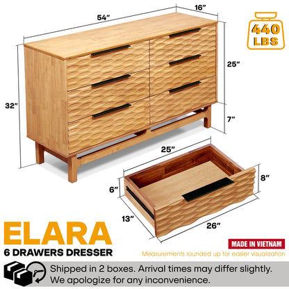 Acacia Elara Dresser with 6 Drawers