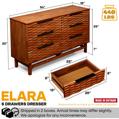 Acacia Elara Dresser with 6 Drawers