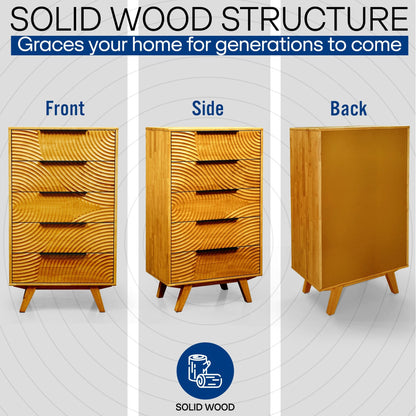 Acacia Harmony Dresser with 5 Drawers Megsu