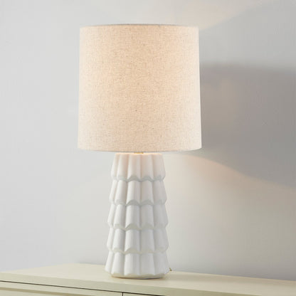 Bella Ceramic Table Lamp White Cliff Studio