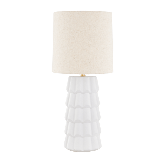 Bella Ceramic Table Lamp White Cliff Studio