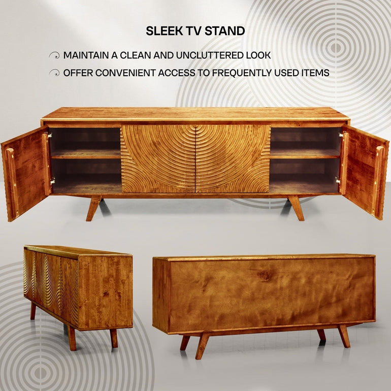 Acacia Harmony TV Stand with Storage for TVs up to 80"