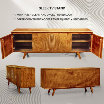 Acacia Harmony TV Stand with Storage for TVs up to 80"
