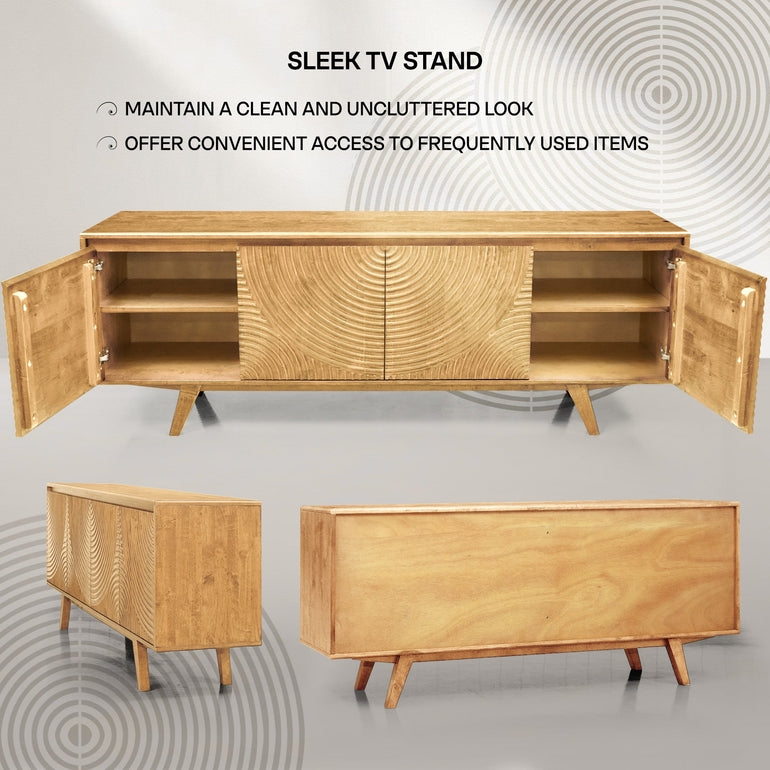 Acacia Harmony TV Stand with Storage for TVs up to 80"