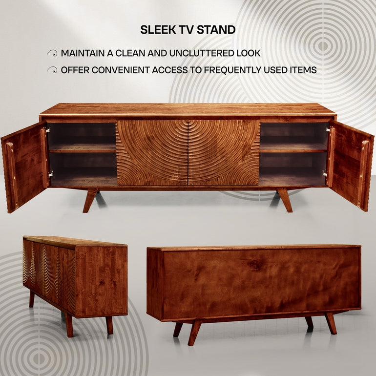 Acacia Harmony TV Stand with Storage for TVs up to 80"