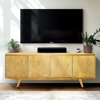 Acacia Harmony TV Stand with Storage for TVs up to 80" Megsu