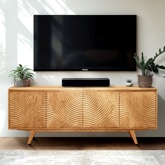Acacia Harmony TV Stand with Storage for TVs up to 80"