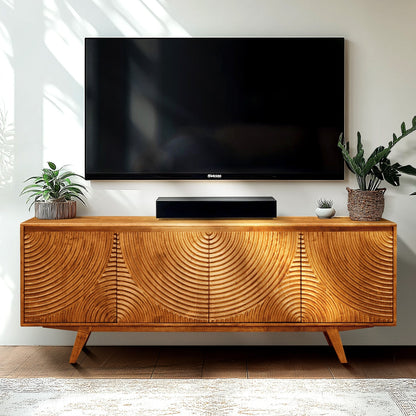 Acacia Harmony TV Stand with Storage for TVs up to 80" Megsu