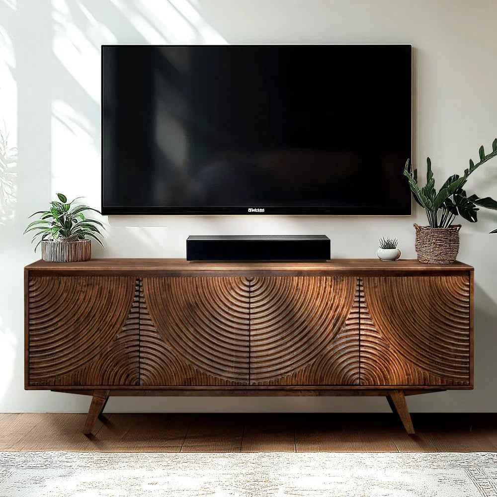 Acacia Harmony TV Stand with Storage for TVs up to 80"