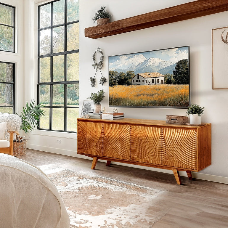 Acacia Harmony TV Stand with Storage for TVs up to 80"