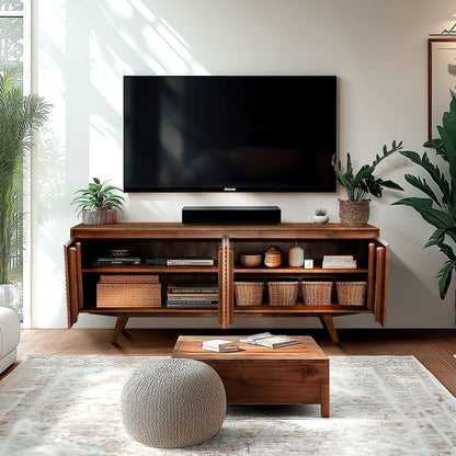 Acacia Harmony TV Stand with Storage for TVs up to 80"