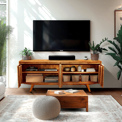 Acacia Harmony TV Stand with Storage for TVs up to 80"