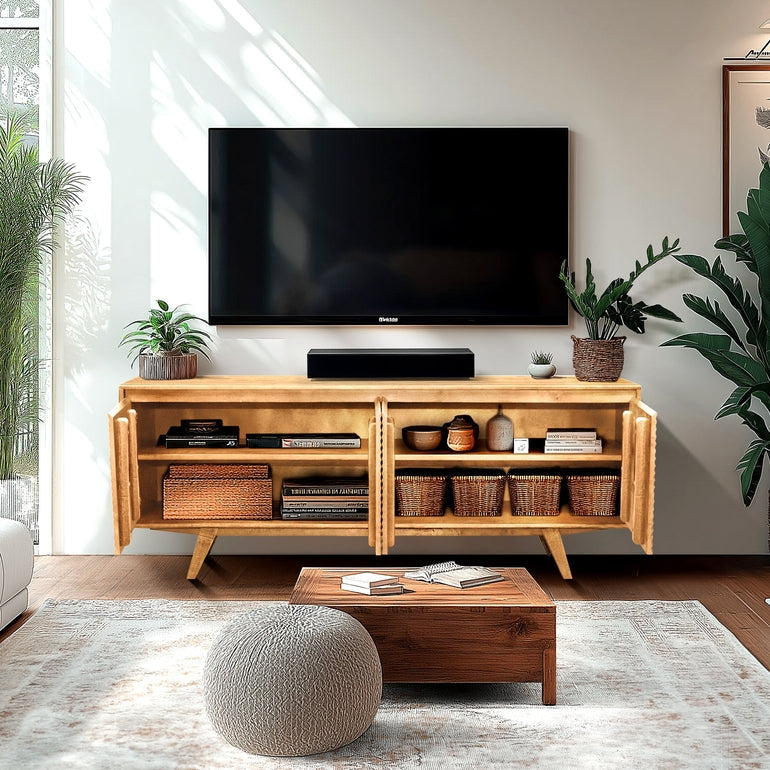 Acacia Harmony TV Stand with Storage for TVs up to 80"