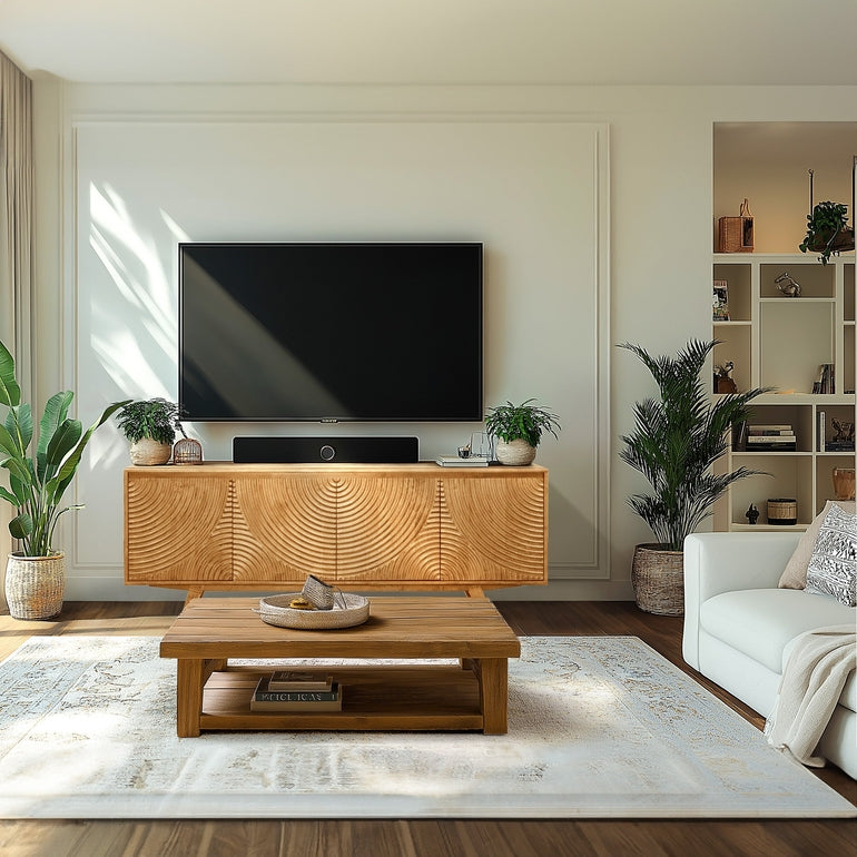Acacia Harmony TV Stand with Storage for TVs up to 80"