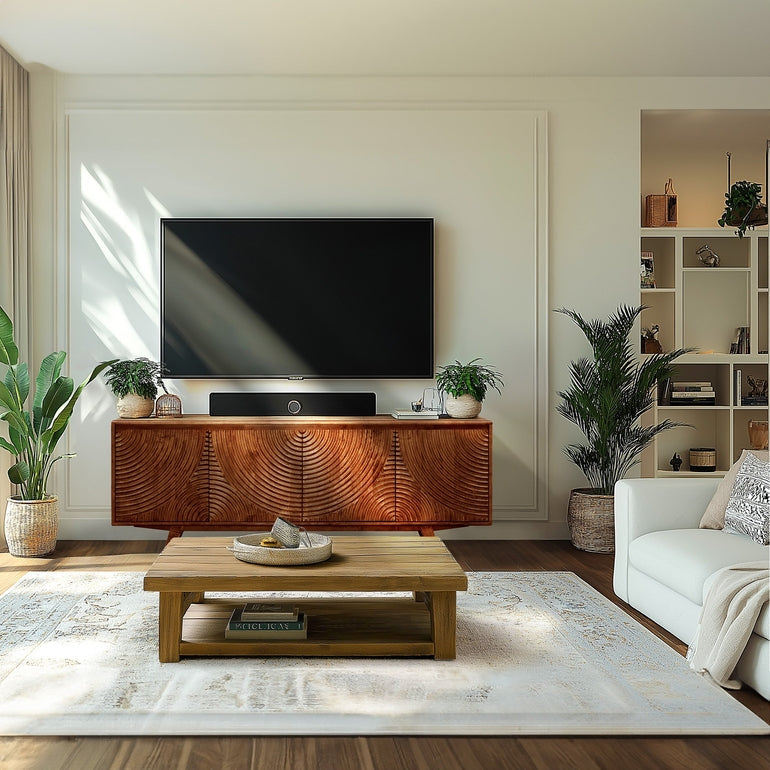 Acacia Harmony TV Stand with Storage for TVs up to 80"