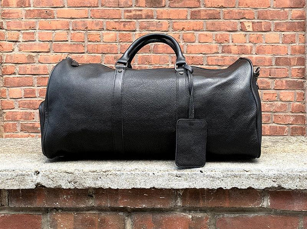 The Endre Weekender | Black Pebbled Leather Weekender - Fluent Trends