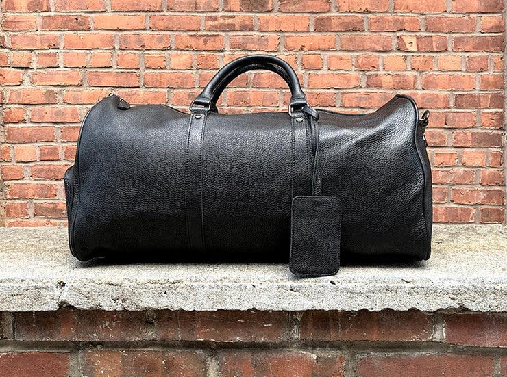 The Endre Weekender | Black Pebbled Leather Weekender - Fluent Trends