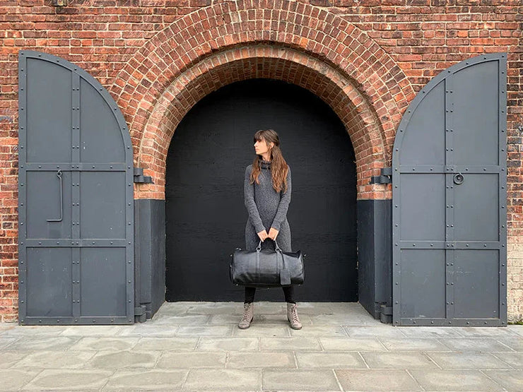 The Endre Weekender | Black Pebbled Leather Weekender - Fluent Trends