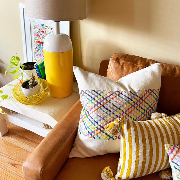 Antigua Pillow - Ochre Striped - Fluent Trends