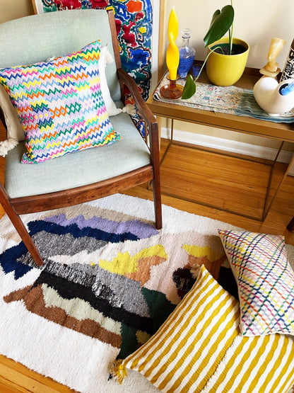 Cotzal Paneled Square Pillow