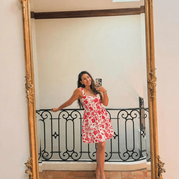 Red Vineyard Mini Dress - Fluent Trends