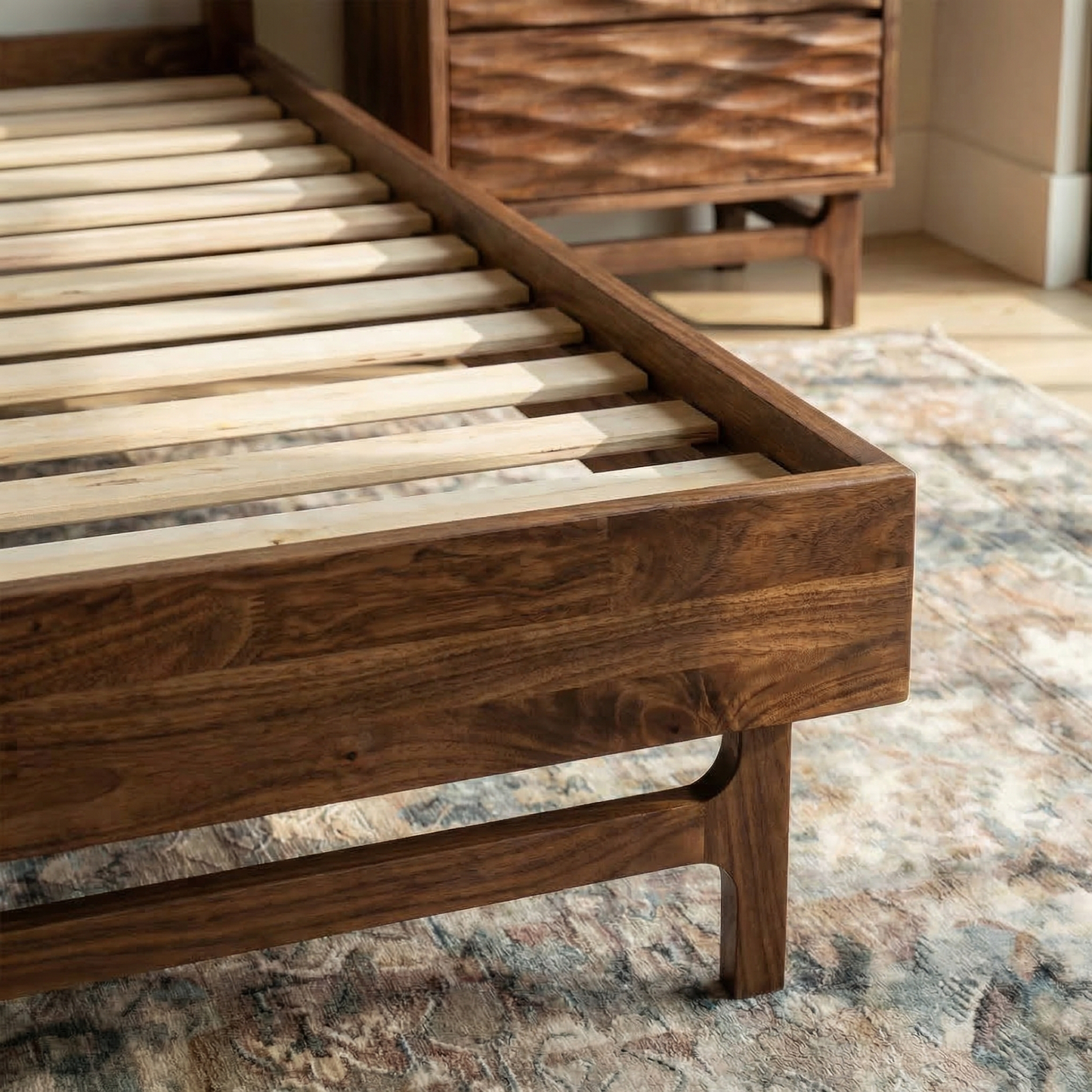 Acacia Elara Platform Bed Frame with Headboard