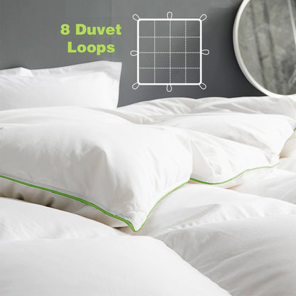 Kasentex Ultra Soft Green Piped Edge Warm Heavy Weights Down Comforter, White, Room Decor, Graduation Gifts Kasentex