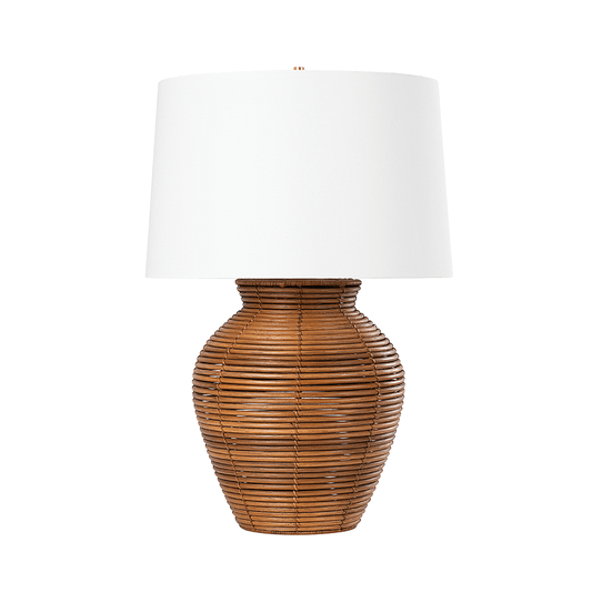 Newark Rattan Table Lamp White Cliff Studio