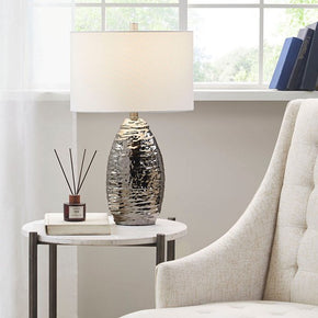 Livy Oval Textured Ceramic Table Lamp