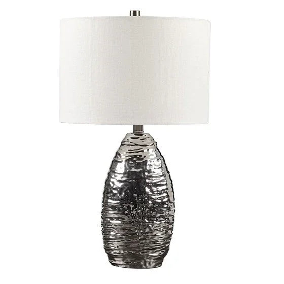 Livy Oval Textured Ceramic Table Lamp - Fluent Trends
