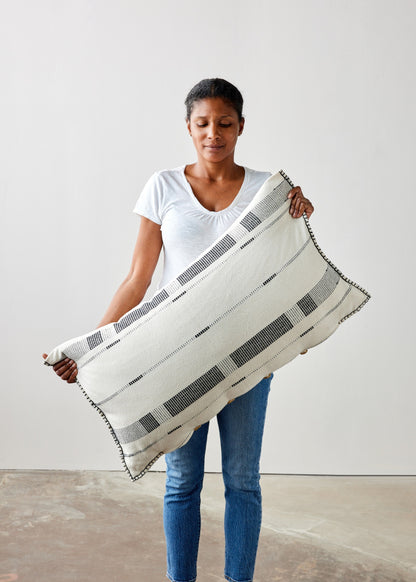 Fulcrum Onyx Oversized Cotton Lumbar Pillow Kanju Interiors